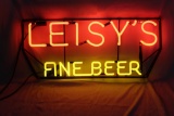 Leisy's Fine Beer Neon Window Display Sign
