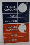 Flight Gasoline (Chevron) Porcelain Pricer Sign