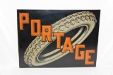 Graphic Portage Tires Metal Litho Single Sided Sign