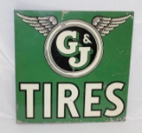 G&J Tires Double Sided Tin Flange Sign