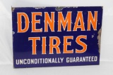 Denman Tires Double Sided Porcelain Flange Sign
