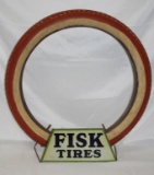Early Fisk Tire Display Stand with Original Fisk Red Top Tire