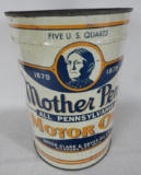 Mother Penn Motor Oil Five Quart Can