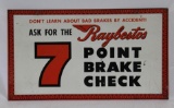 Raybestos 7 Point Brake Check Single Sided Tin Sign