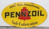 Large Version Pennzoil 100% Pure Pennsylvania Double Sided Porcelain Sign