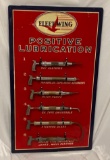 Fleetwing Positive Lubrication Porcelain Grease Gun Rack Sign with Guns