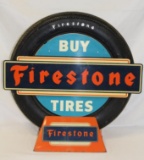 Firestone Tire Display Stand with Firestone Tire and Center Insert