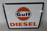Gulf Diesel Pump Plate Sign