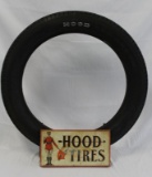 Graphic Hood Tires Display Stand with Flagman and Hood Tire
