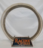 Racine Tire Display Stand with White Racine Tire