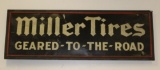 Miller Tires Single Sided Tin Sign