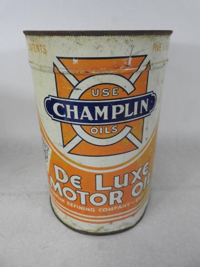 Champlin Deluxe Motor Oil Five Quart Can