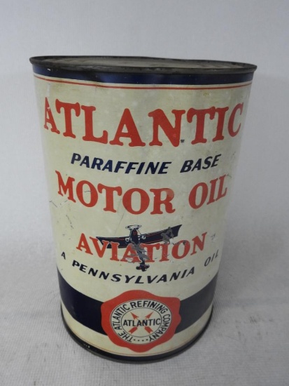 Atlantic Aviation (Early Plane) Five Quart Oil Can