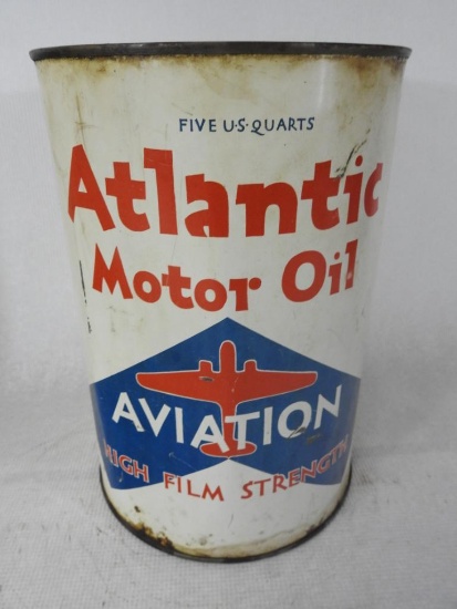 Atlantic Aviation (Later Plane) Five Quart Oil Can