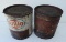 Pair of Sohio Grease Cans