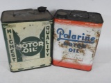 Pair of Polarine and Motor Oil Two Gallon Cans