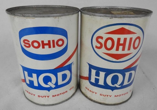 Pair of Sohio HQD Quart Oil Cans