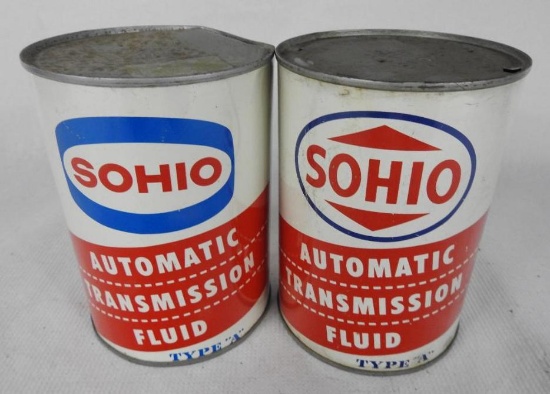Pair of Sohio ATF Quart Oil Cans
