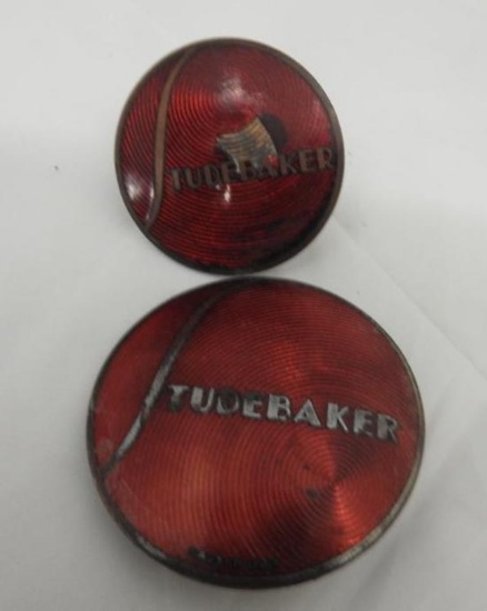 Pair of Studebaker Radiator Emblem Badges (Red)