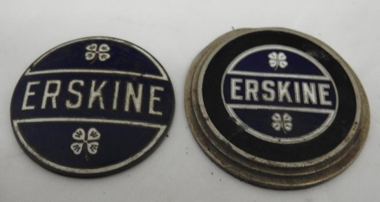 Pair Erskine Radiator Emblem Badges