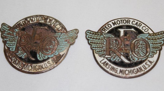 (2) REO Radiator Emblem Badge