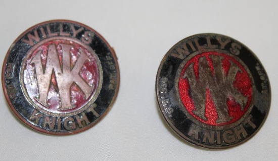 (2) Willys Knight Radiator Emblem Badge