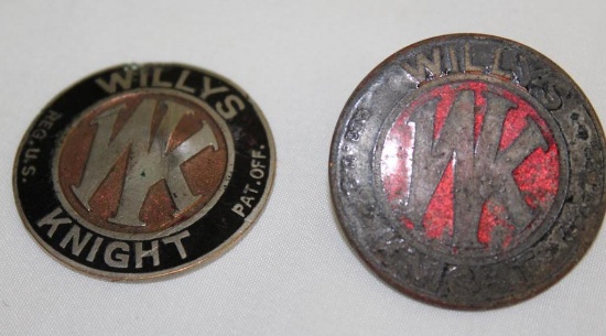 (2) Willys Knight Radiator Emblem Badge