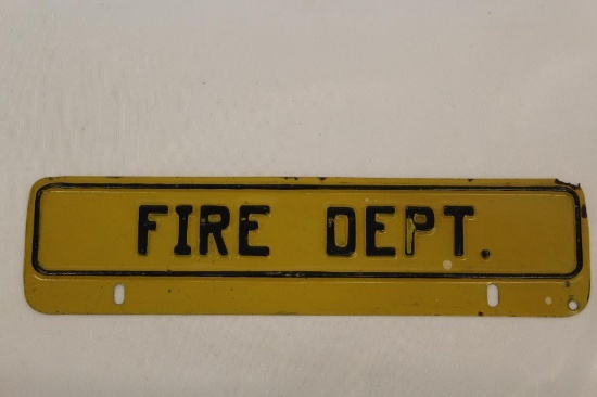 Fire Department License Plate Topper