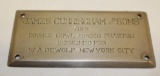 James Cunningham and Sons Coachbuilder Body Tag Badge