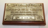 Rolls Royce Chassis Body Tag Badge