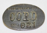Cord Motor Car Co Employee Badge