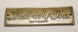 Dietrich Inc of Detroit Coachbuilder Body Tag Emblem Badge