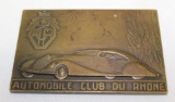 Automobile Club of Rhone Rally Badge Race Medallion
