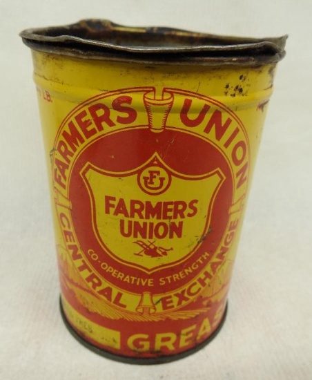 Farmer's Union (with plow scene) One Pound Grease Can