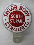 Taylor Body & Trailer Co License Plate Topper