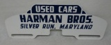 Harman Bros Used Cars Silver Run, Maryland License Plate Topper