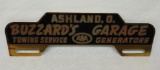 Buzzards Garage Ashland Ohio License Plate Topper