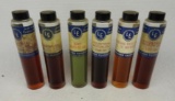 Group of Six LE Oil Sample Jars