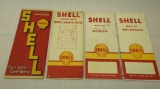 Group of Four Shell Road Maps