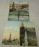 Group of Four Bakersfield, CA Oil Field Postcards