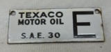 Texaco Motor Oil E Porcelain Sign