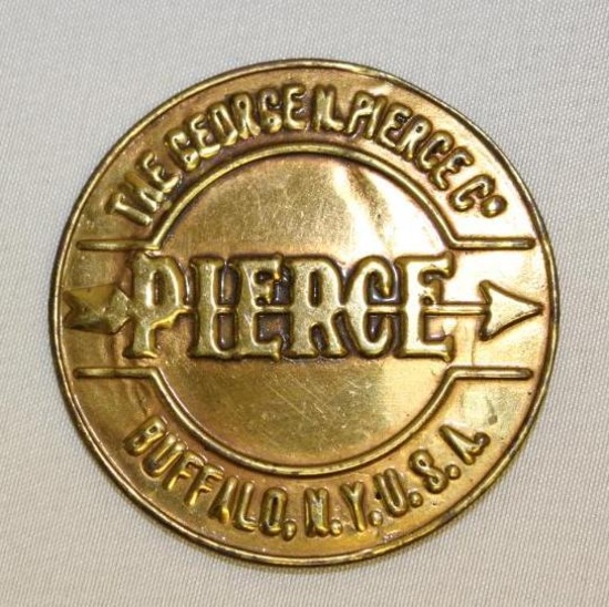 Pierce Arrow Motor Car Co Brass Emblem Badge