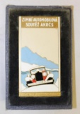 Czech 1938 Winter Automobile Competition Medallion Rally Badge