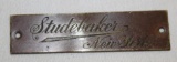 Studebaker of New York Motor Car Body Tag Emblem