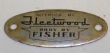 Fleetwood and Fisher Automobile Body Tag Emblem