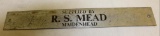 R. S. Mead Coachbuilder Automobile Sill Plate