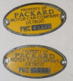 Group of 2 Packard Motor Car Co of Detriot Identification Tags