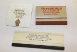 Group of 3 Packard Motor Car Co Advertising Items, PA, VA, IL
