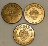 Group of 3 Packard Motor Car Co 50th Anniversary Tokens