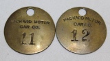 Group of 2 Packard Motor Car Co Asset Identification Tags